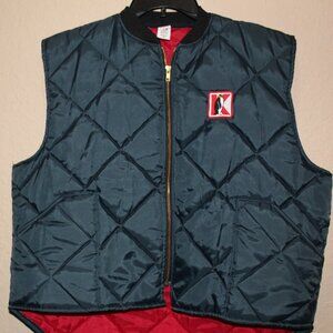 K-Way Men's Quilted Vest XL Navy Blue Nylon Polyester Lining USA Made